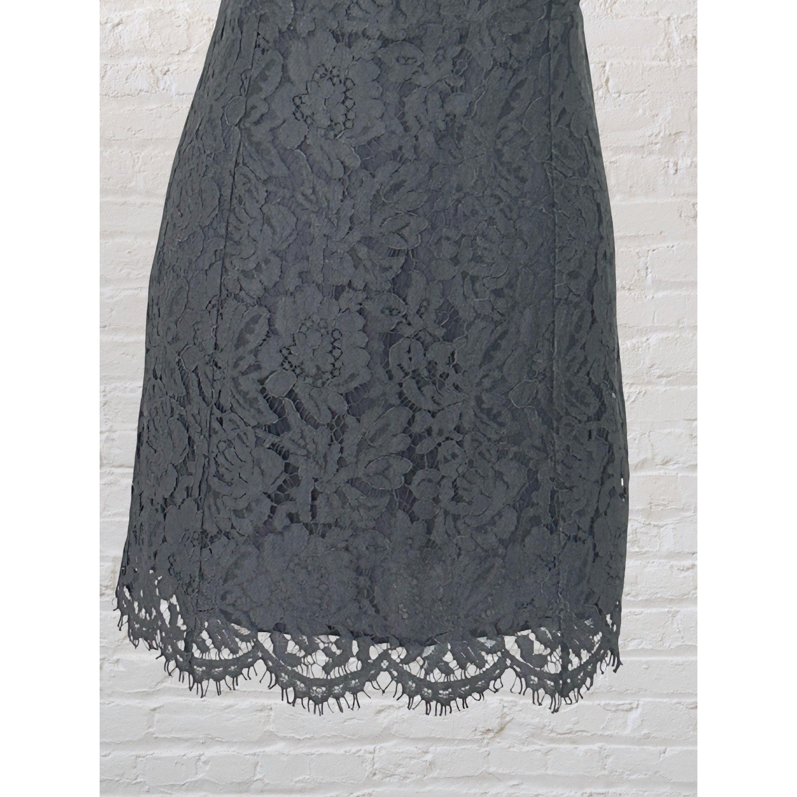 Chaser Lace Pewter Gray Cocktail Event Party Dress Sz M Wedding Guest Dark Fairy — image 4 of 8